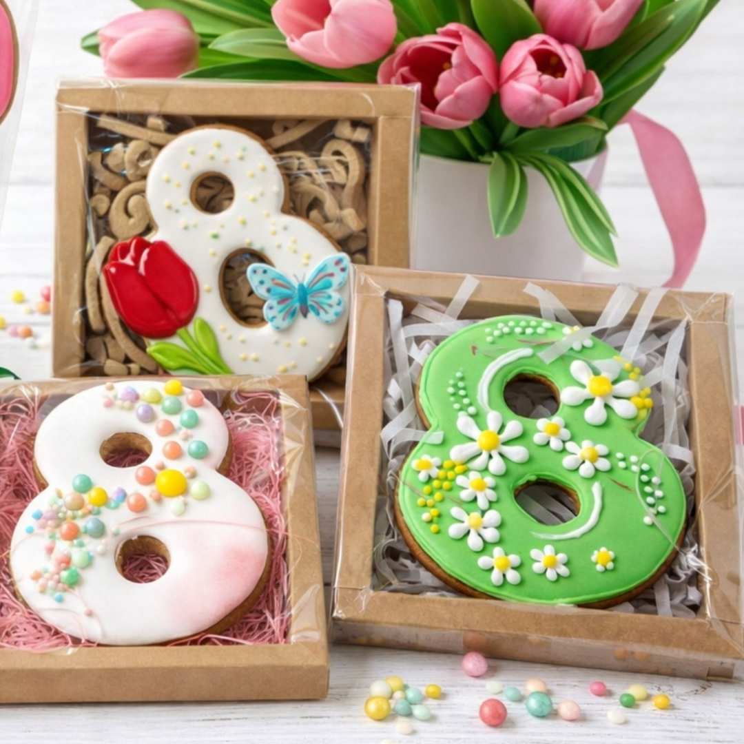 бисквити с тематична декорация за 8 март